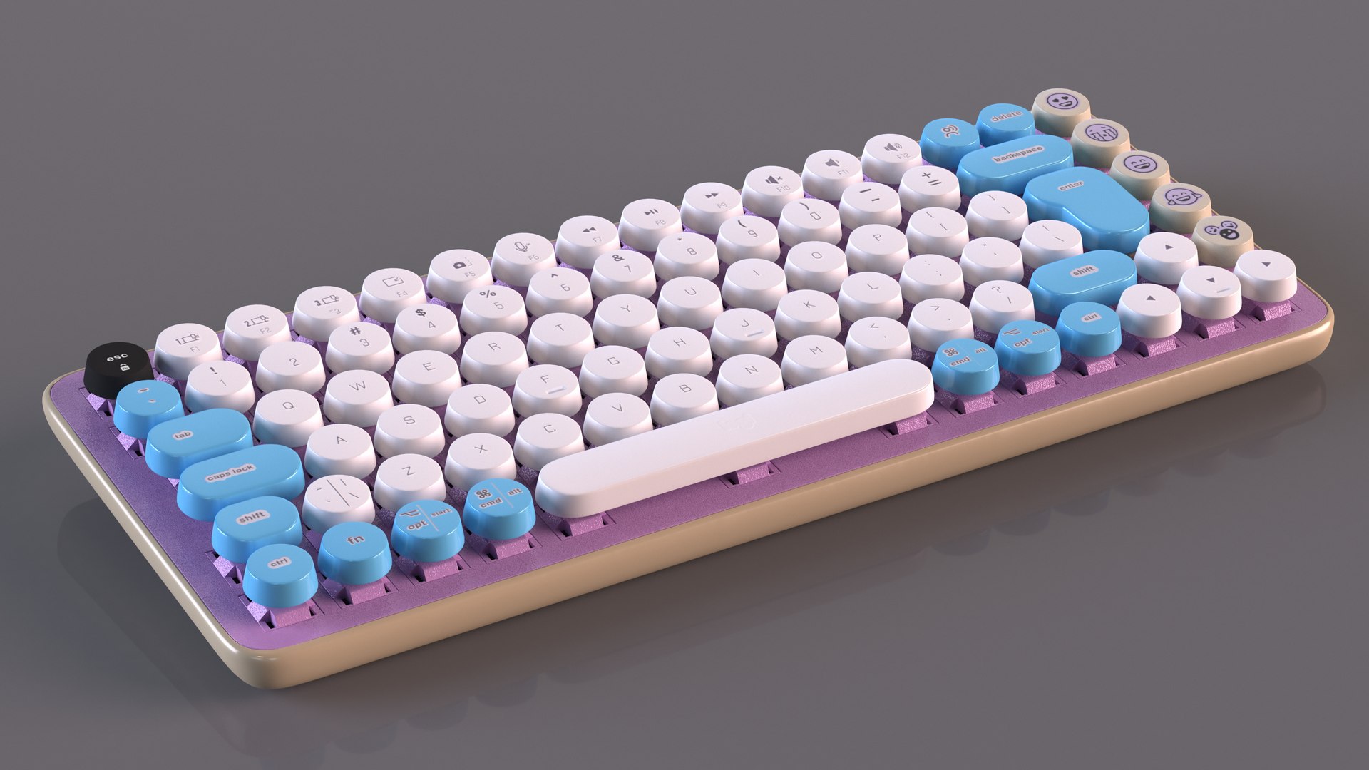 3D Mechanical Keyboard With Emoji Keys - TurboSquid 1974426
