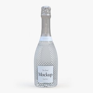 Mockup Sparkling Wine Bottle 3D