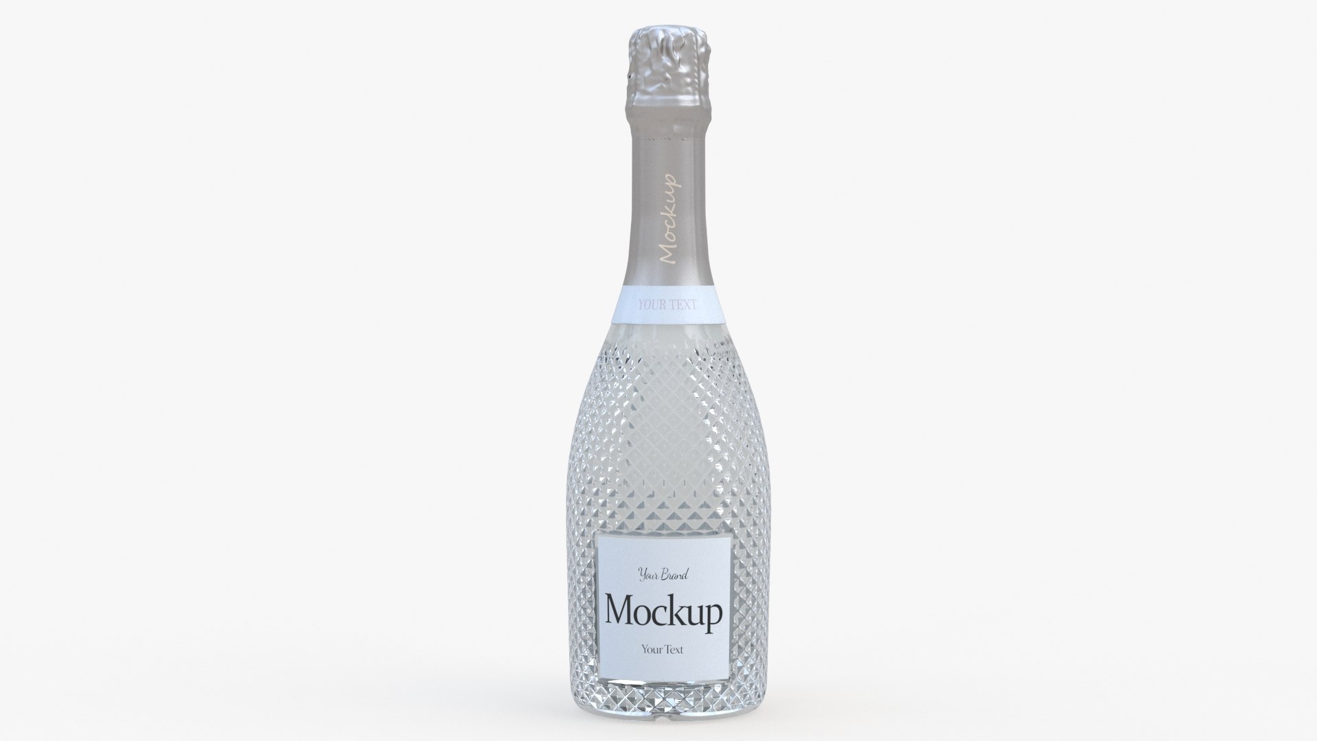 Mockup Sparkling Wine Bottle 3D model preview