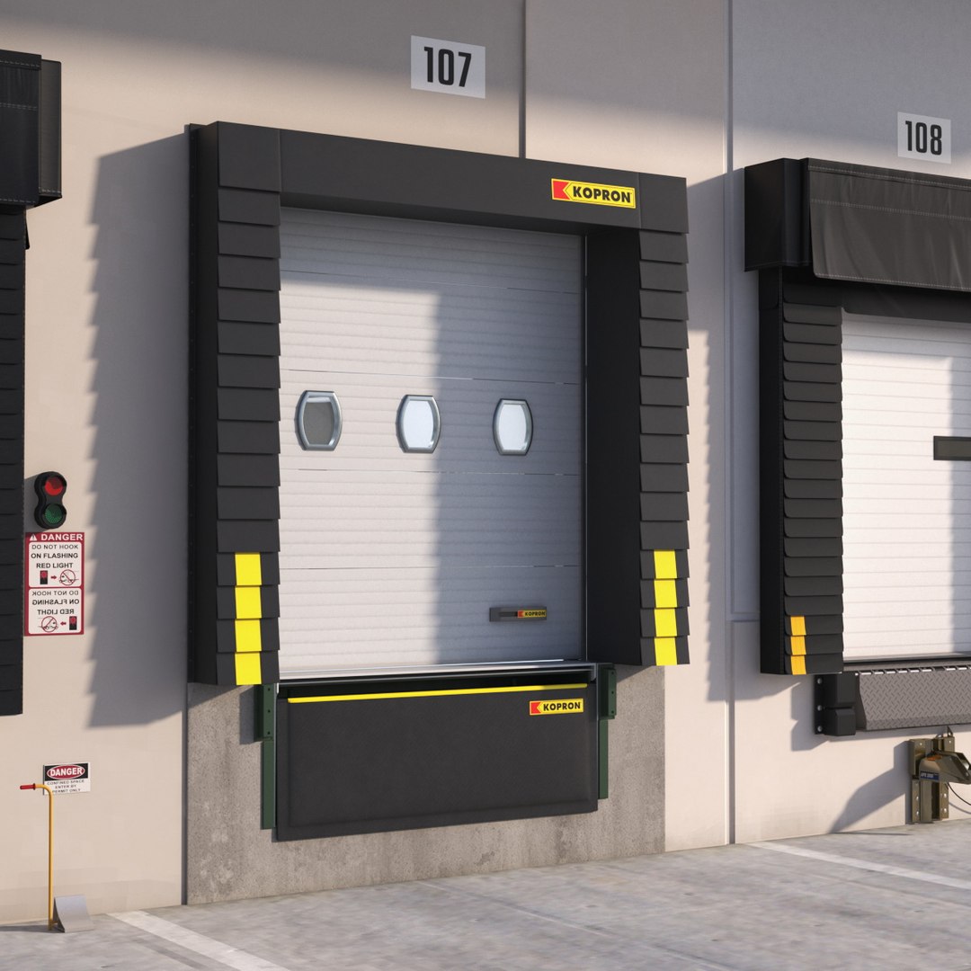 Kopron Retractable Dock Shelter for Loading Bays Rigged 3D model preview