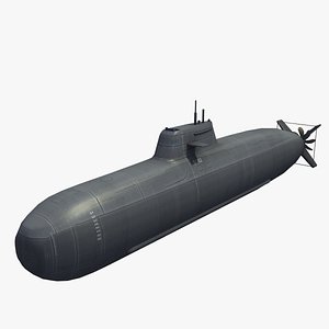 3d model of type 212 attack submarine