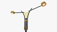 Cast iron street light lamp with 2 luminaries