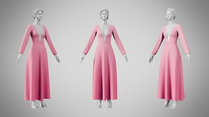 Dress 35 Tickle Me Pink 3D model