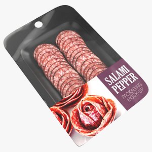 Salami pepper slices with packaging model