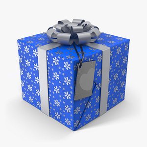 3D model Gift Box Lable Blue