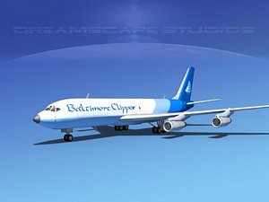 707-320 airlines boeing 707 3d model