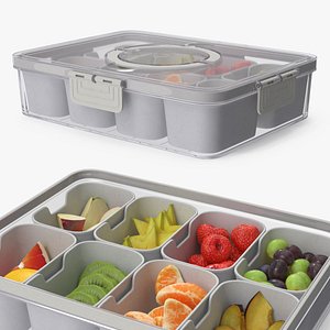 Divided Serving Tray with Fruits and Berries