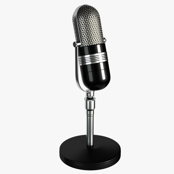 3d retro microphone model