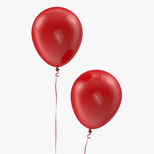 3D red balloon ribbon