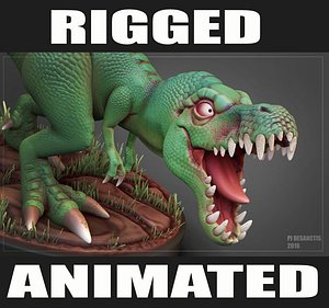 Cartoon T-Rex RIGGED&ANIMATED