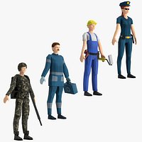 Rigged Low Poly Characters Collection 2 for Maya