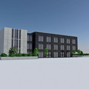 Modern Office City Building - HD Cityscape Corner Tile 8