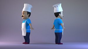 3D Cartoon kitchen character chef