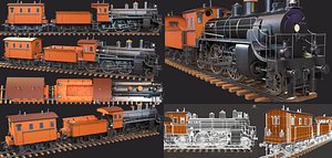 train wagon low-poly 3D model