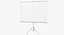 Office Tripod Projection Screen White 3D Model
