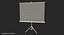 Office Tripod Projection Screen White 3D Model