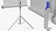 Office Tripod Projection Screen White 3D Model
