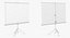 Office Tripod Projection Screen White 3D Model