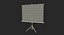 Office Tripod Projection Screen White 3D Model