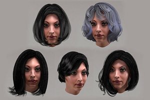 Female hair poligonal 10 species