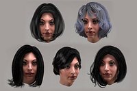 Female hair poligonal 10 species