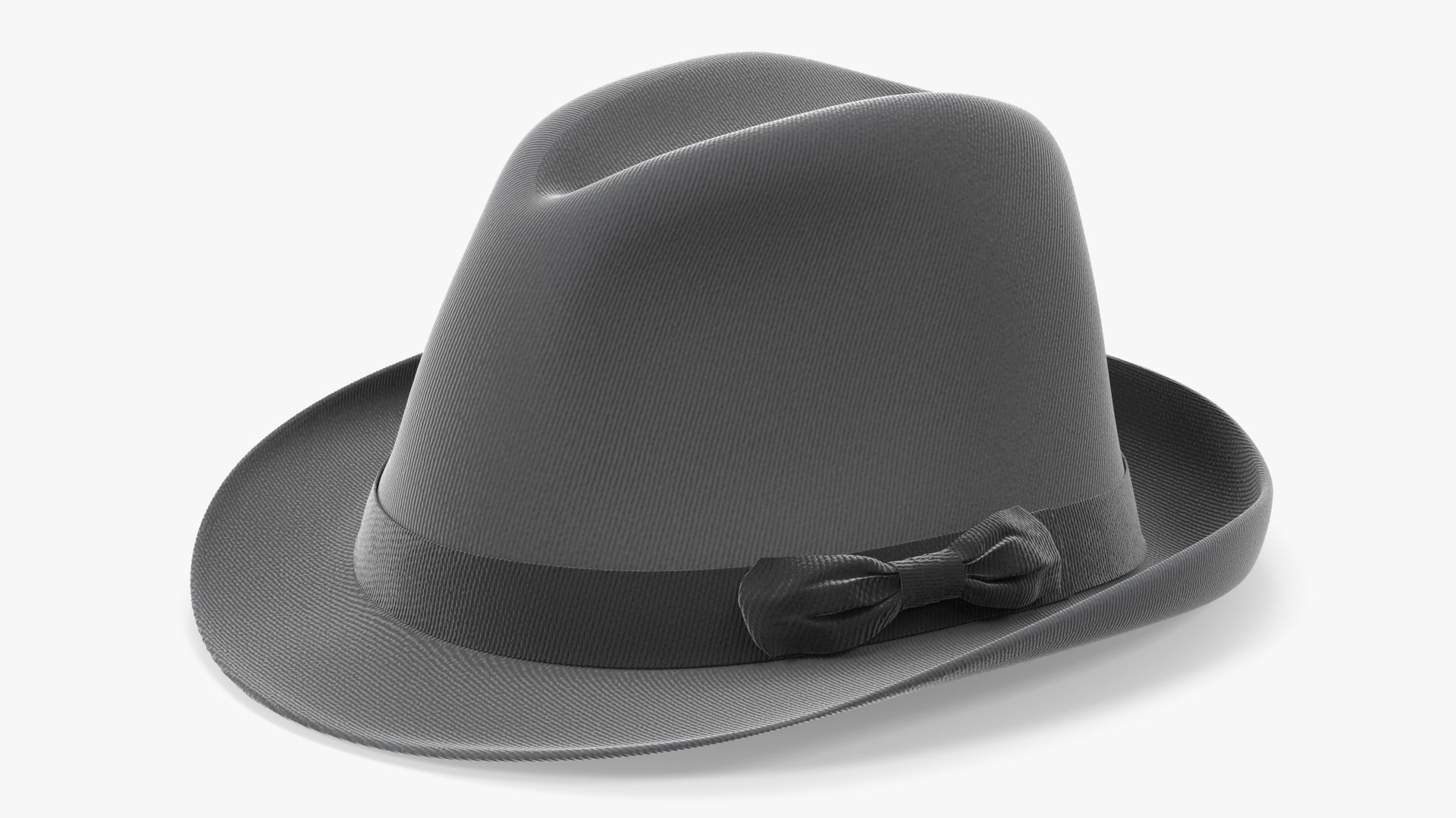 Grey Hat with Bow 3D model preview