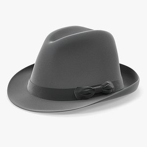 3D Grey Hat with Bow