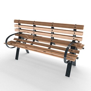 3D park bench model