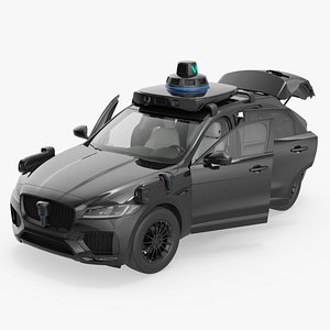 AI Powered Autonomous Taxi SUV Black Rigged