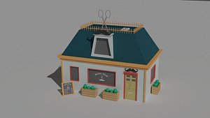 Low Poly Barber Shop 3D model
