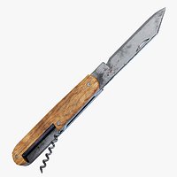 Folding Pocket Knife with Corkscrew