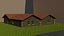 Modulares amerikanisches Haus, Low-Poly 3D-Modell