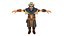 Personaje lowpoly del juego Unity: elfo viejo