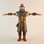 Personaje lowpoly del juego Unity: elfo viejo