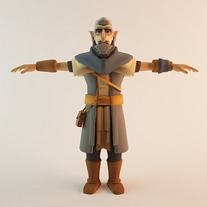 game unity lowpoly character old elf