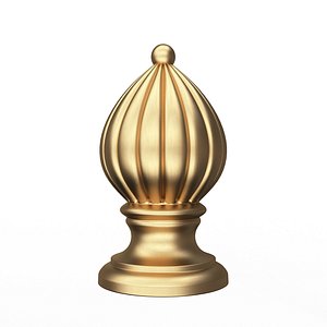 3D Carved Finial Knob 03