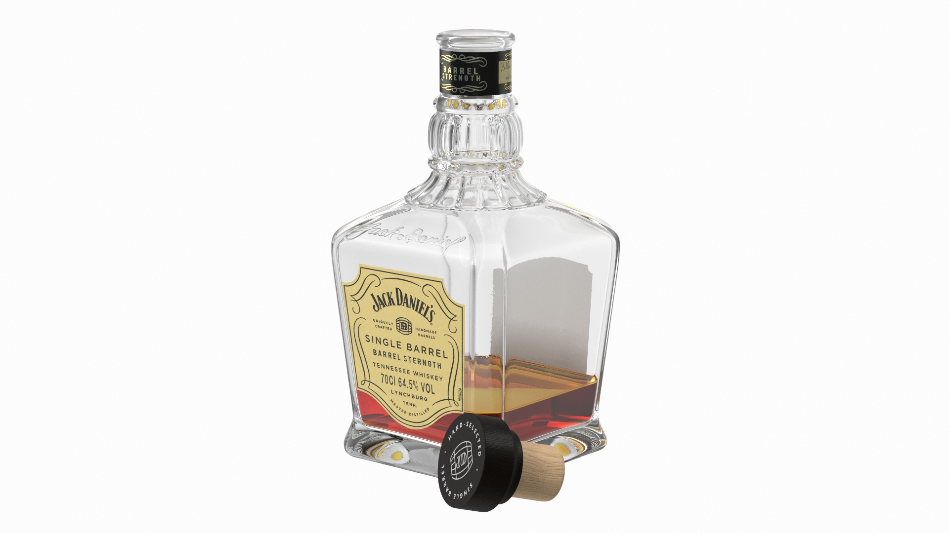 Open Bottle Of Whiskey Jack Daniels Single Barrel 3D TurboSquid 2044713