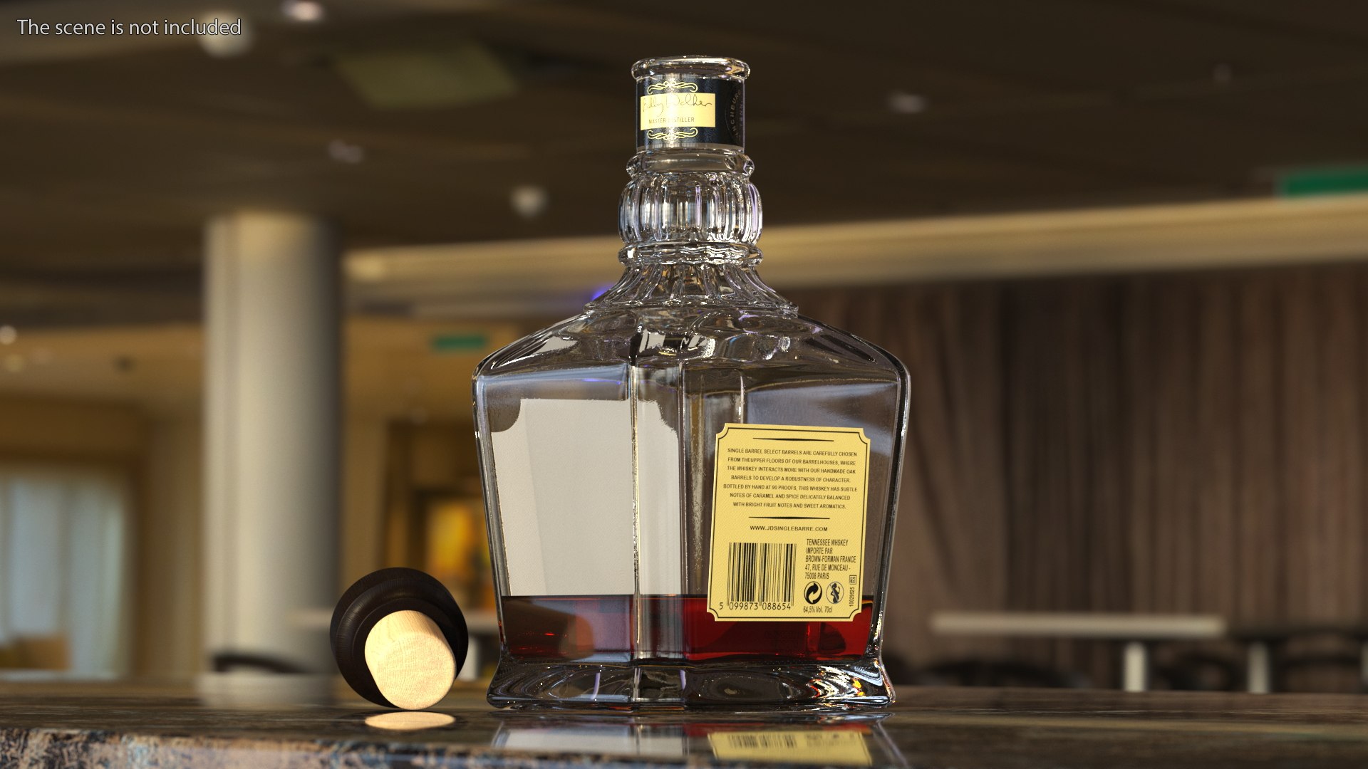 Open Bottle Of Whiskey Jack Daniels Single Barrel 3D TurboSquid 2044713