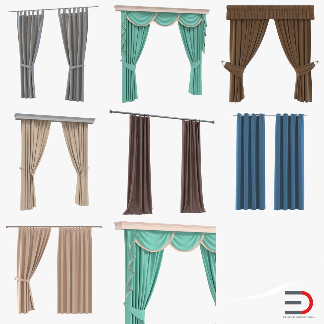 Curtains Collection 3D model preview