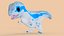 Cartoon Dinosaur Blue Rigged PBR 3D model