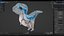 Cartoon Dinosaur Blue Rigged PBR 3D model
