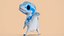 Cartoon Dinosaur Blue Rigged PBR 3D model