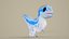 Cartoon Dinosaur Blue Rigged PBR 3D model