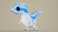 Cartoon Dinosaur Blue Rigged PBR 3D model