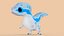 Cartoon Dinosaur Blue Rigged PBR 3D model