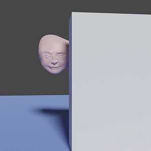 3D Monster doll with a human face for scary project