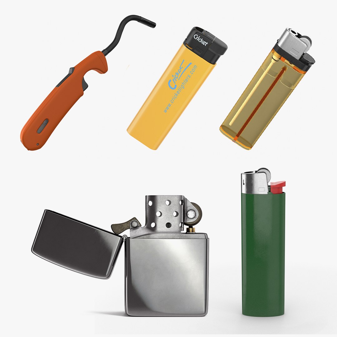 Lighters Collection 3 3D model preview