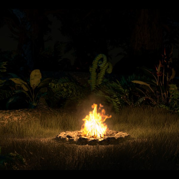 3d campfire volumetric loop animation