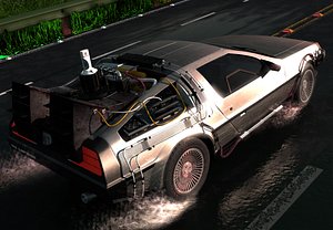 delrean time machine 3d max