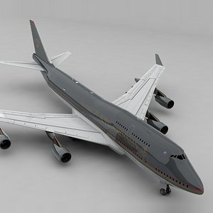 3D boeing 747 royal jordanian model